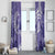 Polynesian Hibiscus Flower Tribal Window Curtain Violet Color