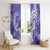 Polynesian Hibiscus Flower Tribal Window Curtain Violet Color