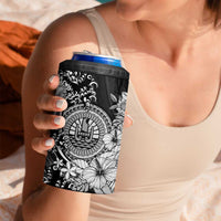 Black Polynesian Tahiti Island 4 in 1 Can Cooler Tumbler The Wave of Water