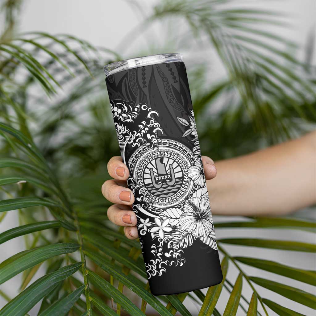 Black Polynesian Tahiti Island Skinny Tumbler The Wave of Water