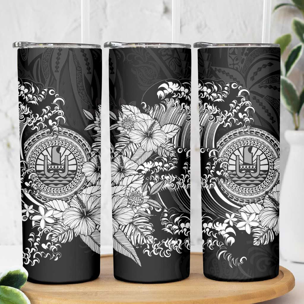 Black Polynesian Tahiti Island Skinny Tumbler The Wave of Water