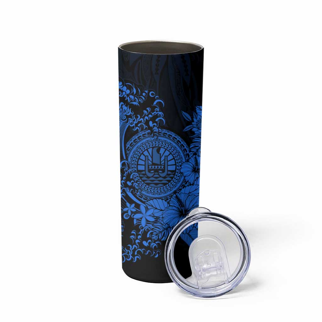 Blue Polynesian Tahiti Island Skinny Tumbler The Wave of Water