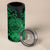 Green Polynesian Tahiti Island 4 in 1 Can Cooler Tumbler The Wave of Water