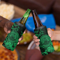 Green Polynesian Tahiti Island 4 in 1 Can Cooler Tumbler The Wave of Water