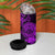 Purple Polynesian Tahiti Island 4 in 1 Can Cooler Tumbler The Wave of Water