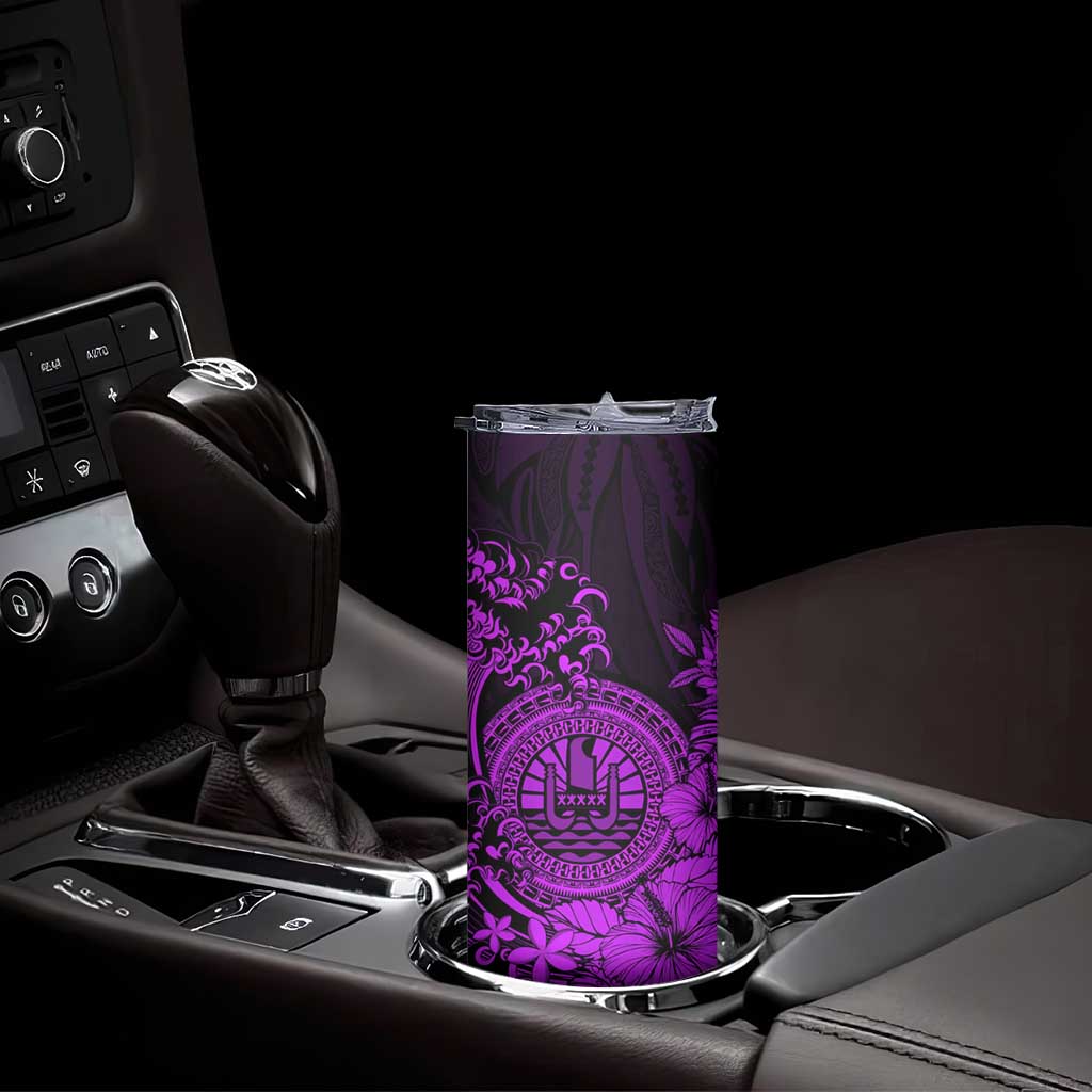 Purple Polynesian Tahiti Island Skinny Tumbler The Wave of Water