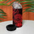 Red Polynesian Tahiti Island 4 in 1 Can Cooler Tumbler The Wave of Water