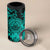 Turquoise Polynesian Tahiti Island 4 in 1 Can Cooler Tumbler The Wave of Water