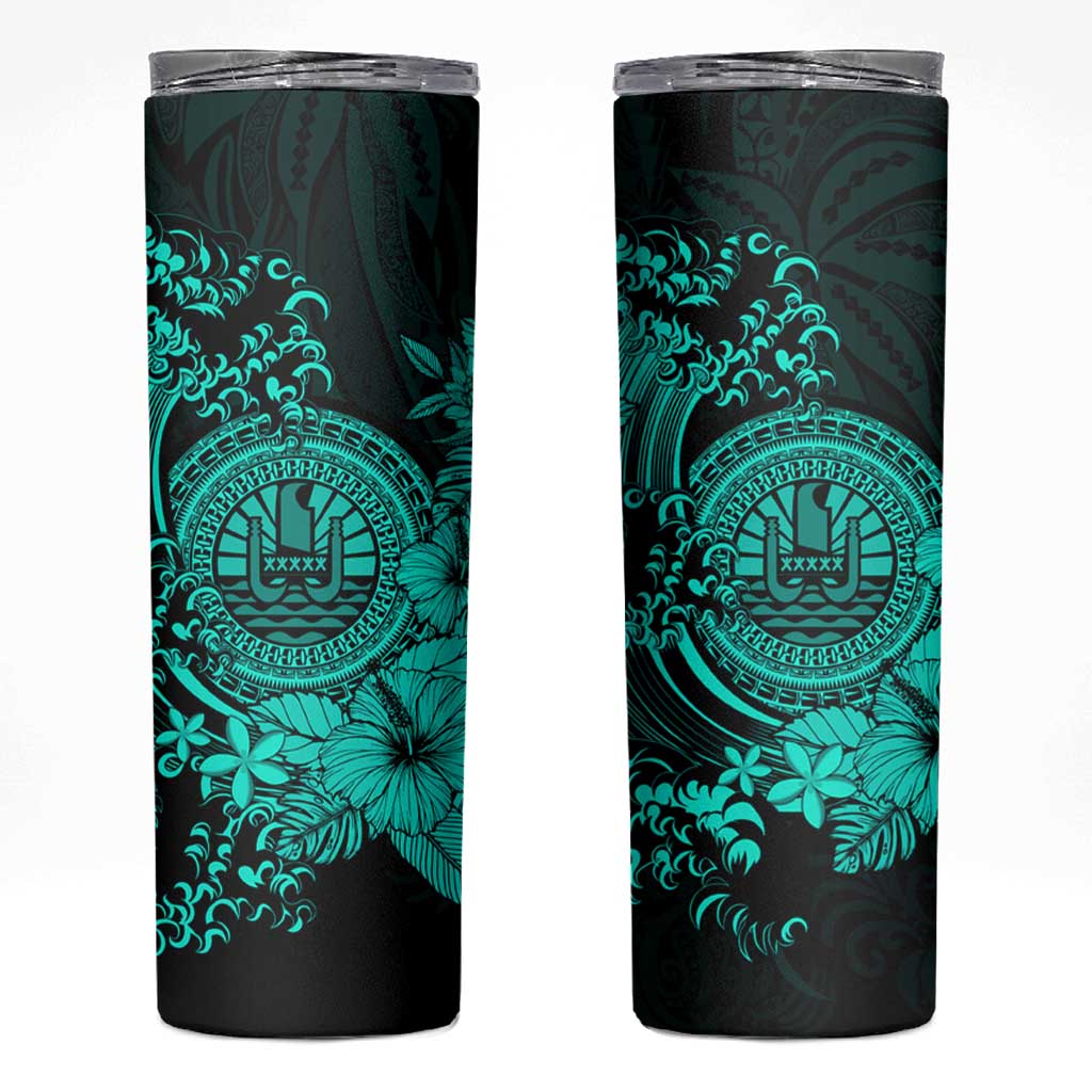 Turquoise Polynesian Tahiti Island Skinny Tumbler The Wave of Water