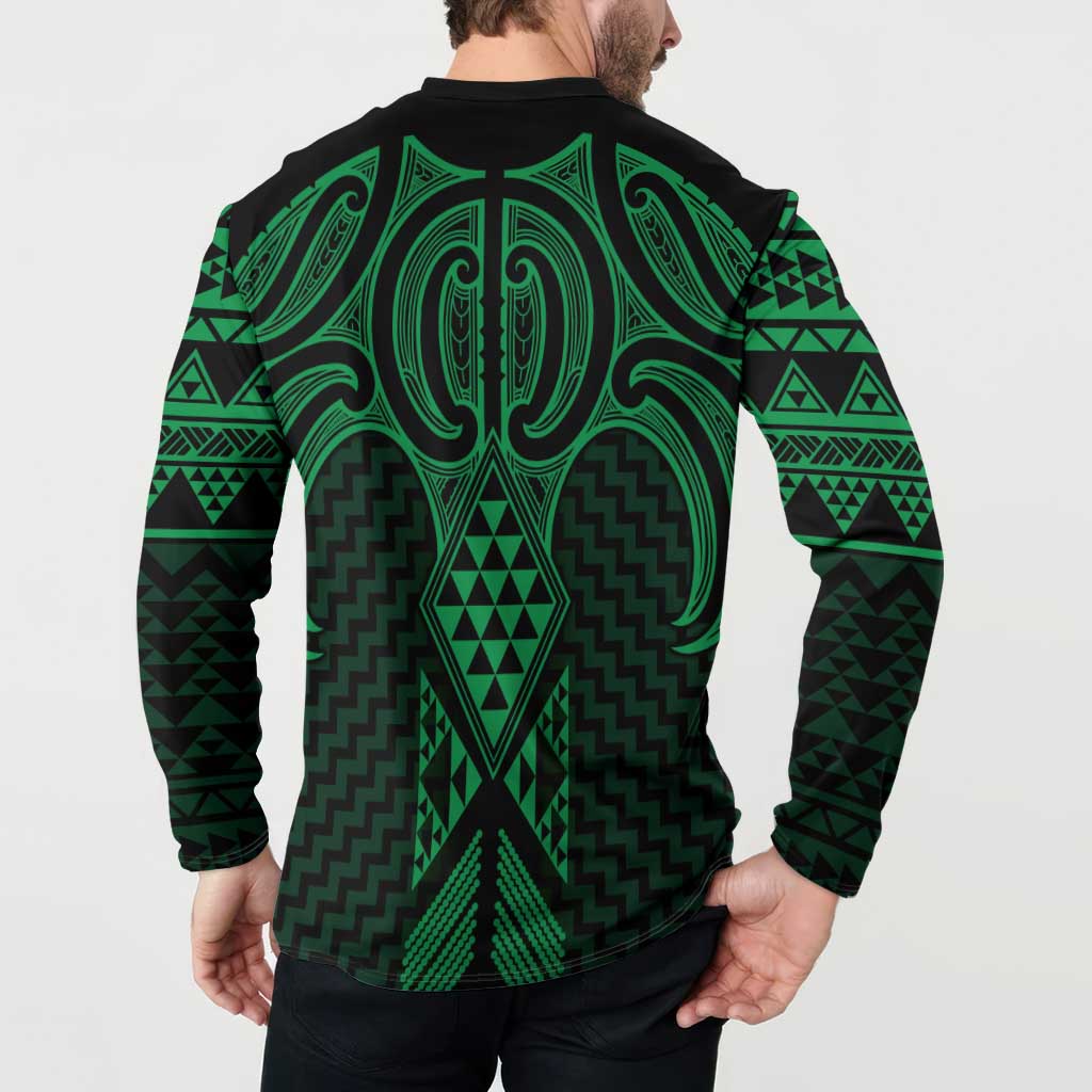 Kakariki Maori Ta Moko Poutama Art Button Sweatshirt LT9 - Polynesian Pride