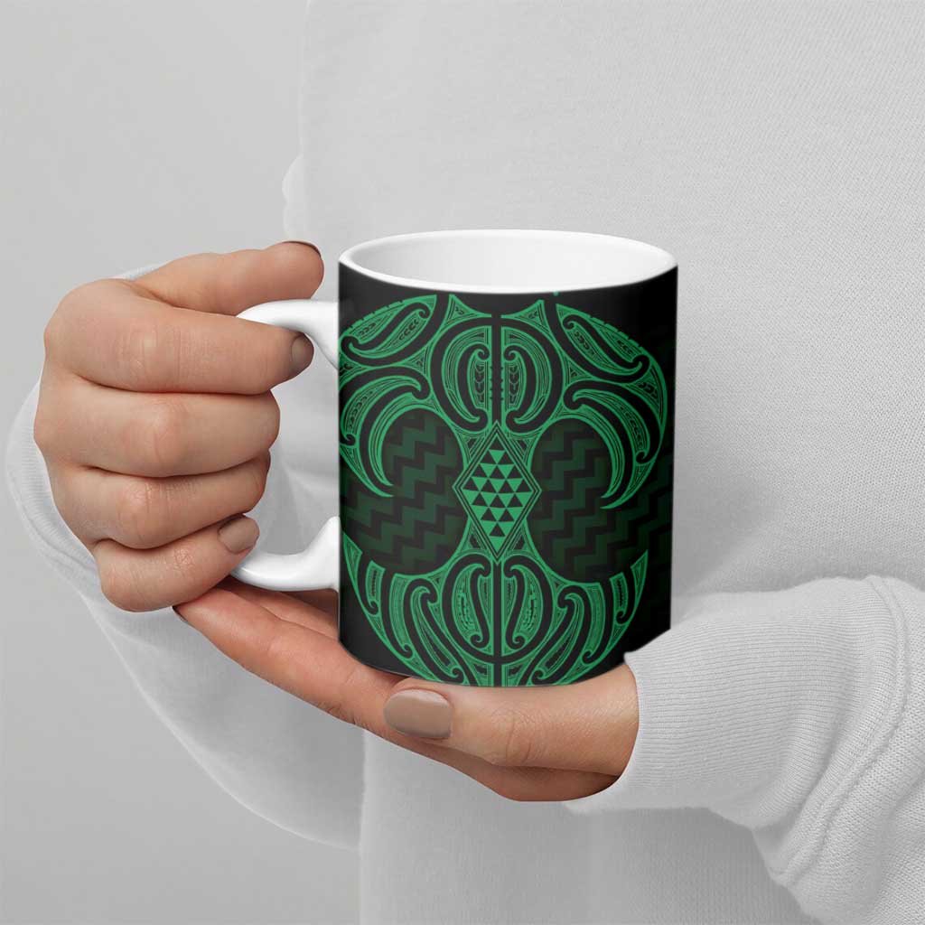 Kakariki Maori Ta Moko Poutama Art Ceramic Mug - Polynesian Pride
