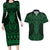 Kakariki Maori Ta Moko Poutama Art Couples Matching Long Sleeve Bodycon Dress and Hawaiian Shirt