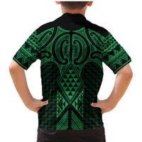Kakariki Maori Ta Moko Poutama Art Family Matching Mermaid Dress and Hawaiian Shirt