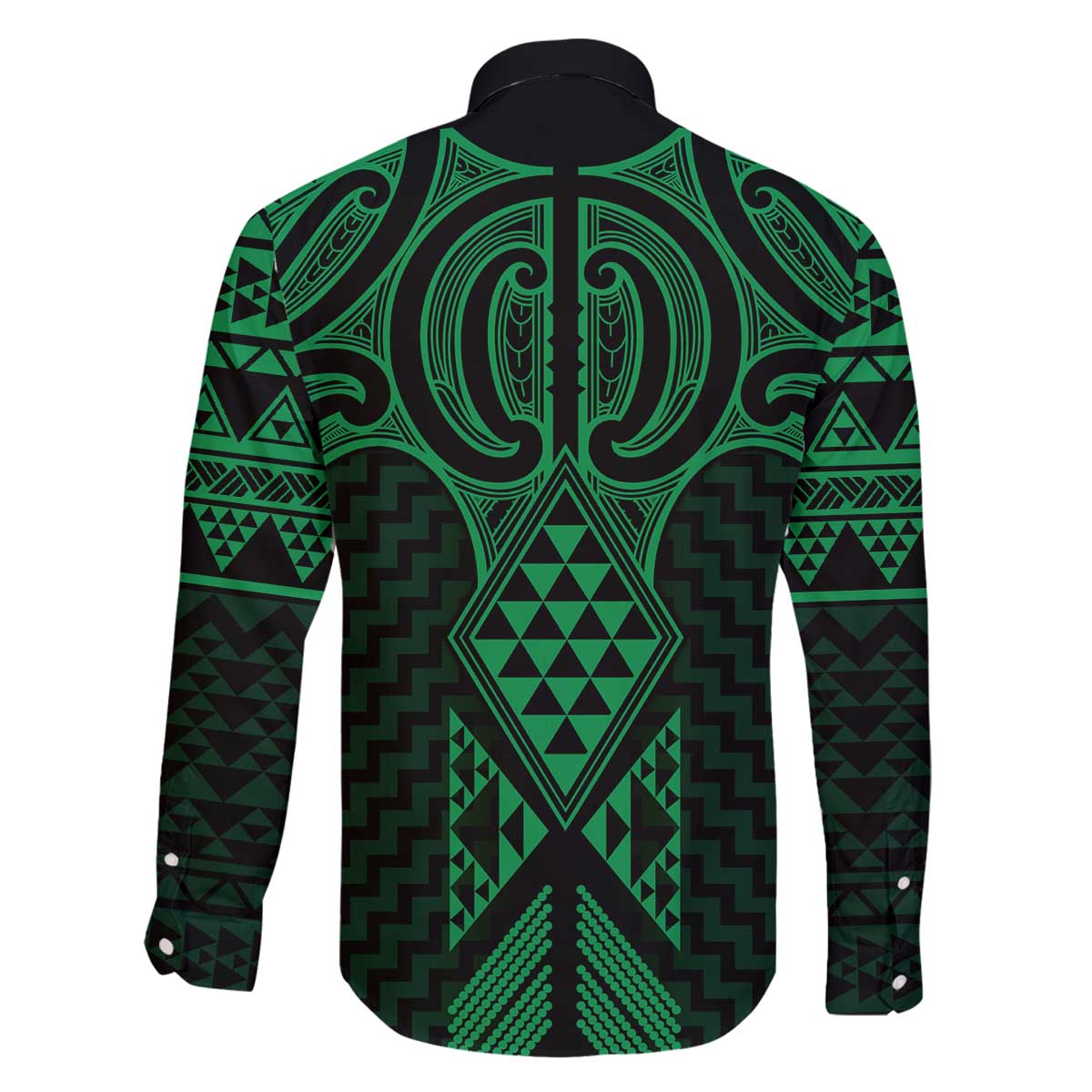 Kakariki Maori Ta Moko Poutama Art Family Matching Off The Shoulder Long Sleeve Dress and Hawaiian Shirt