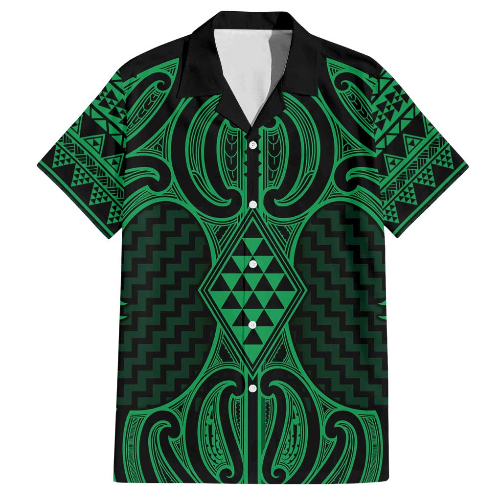 Kakariki Maori Ta Moko Poutama Art Family Matching Puletasi and Hawaiian Shirt