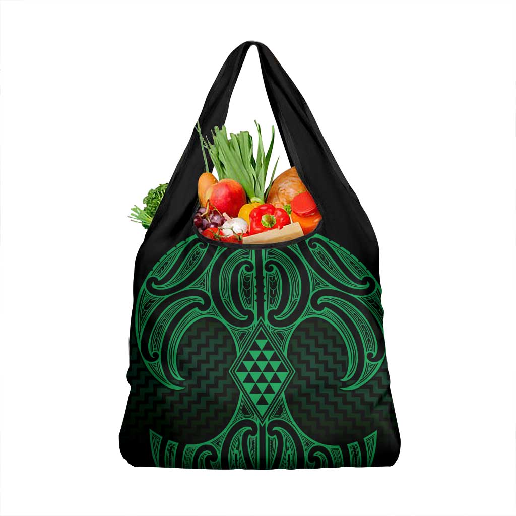 Kakariki Maori Ta Moko Poutama Art Grocery Bag LT9 1-pack One Size Green - Polynesian Pride