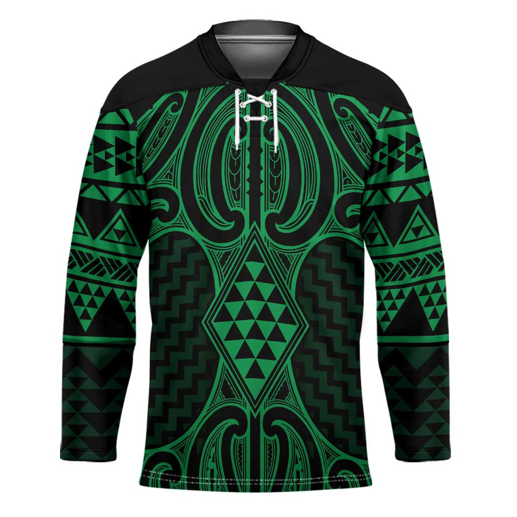 Kakariki Maori Ta Moko Poutama Art Hockey Jersey - Polynesian Pride