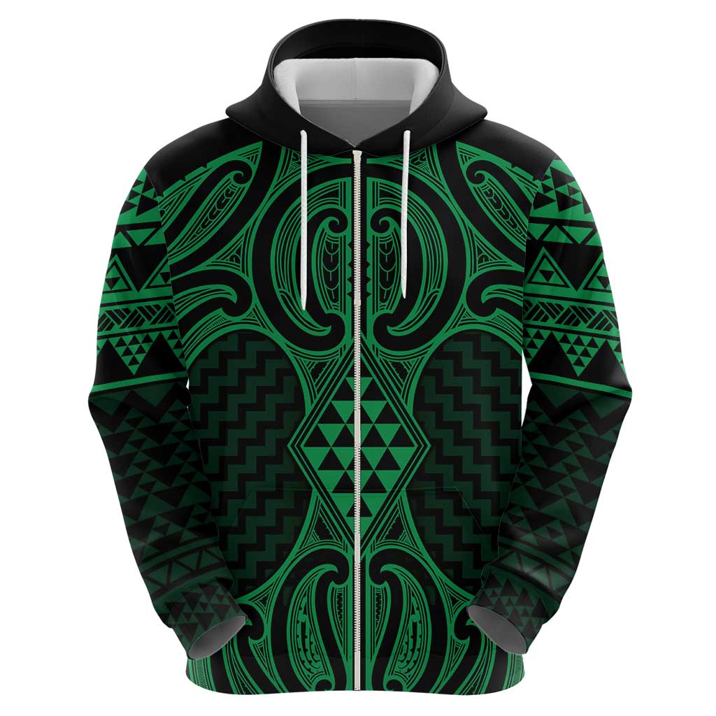 Kakariki Maori Ta Moko Poutama Art Hoodie