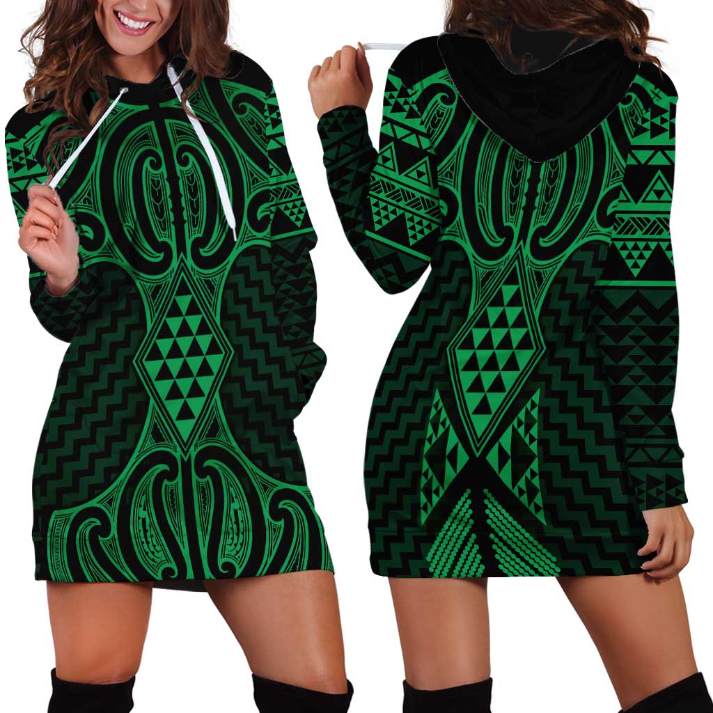 Kakariki Maori Ta Moko Poutama Art Hoodie Dress