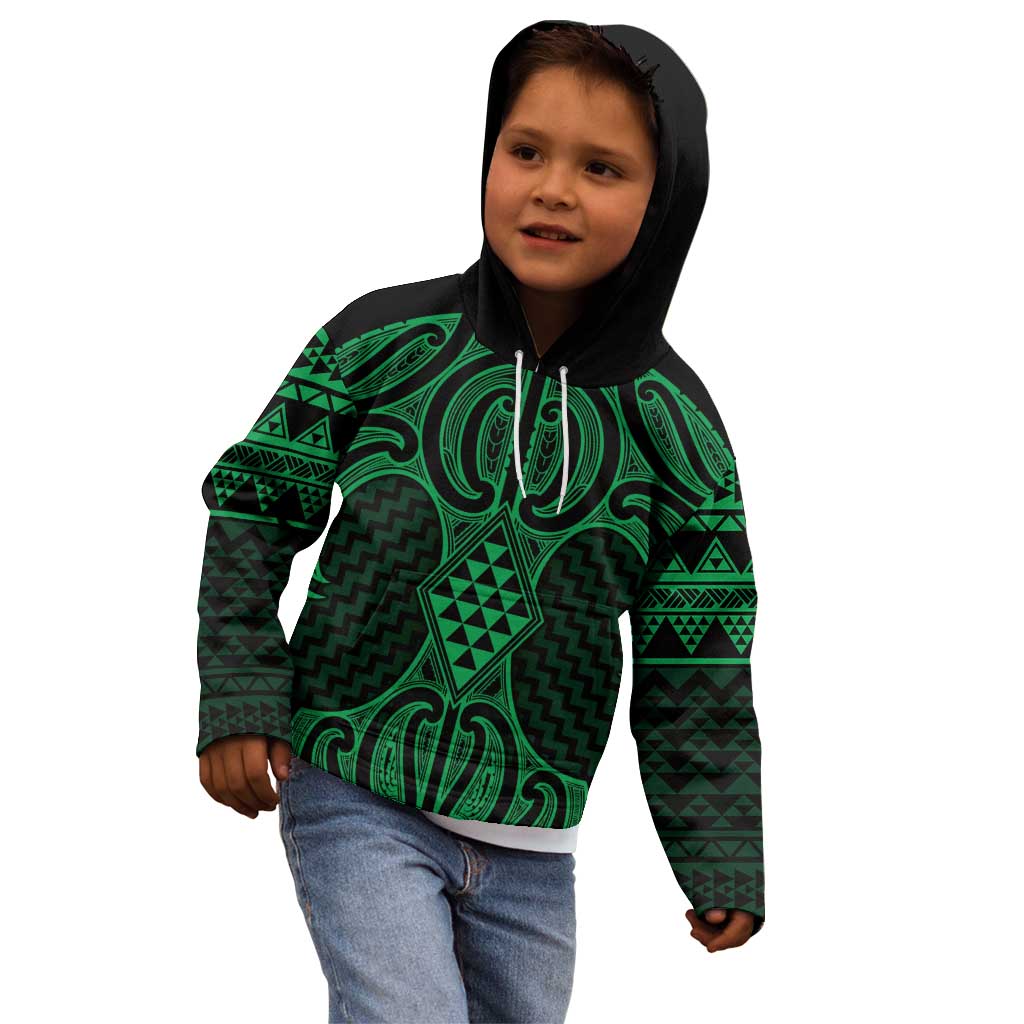 Kakariki Maori Ta Moko Poutama Art Kid Hoodie