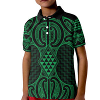 Kakariki Maori Ta Moko Poutama Art Kid Polo Shirt