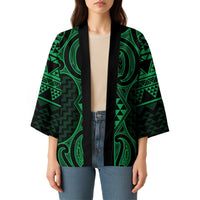 Kakariki Maori Ta Moko Poutama Art Kimono - Polynesian Pride