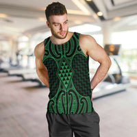 Kakariki Maori Ta Moko Poutama Art Men Tank Top LT9 Green - Polynesian Pride