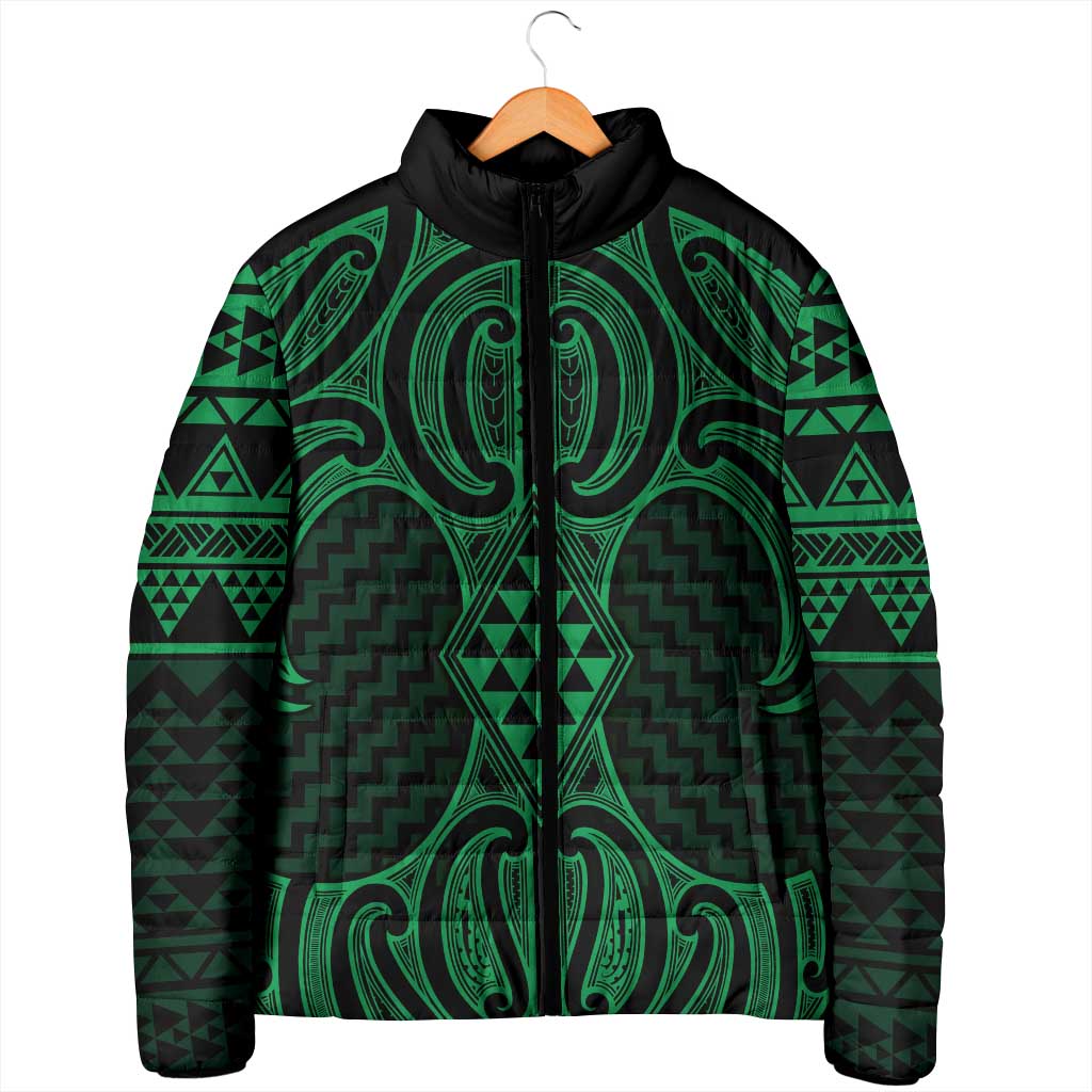 Kakariki Maori Ta Moko Poutama Art Padded Jacket - Polynesian Pride