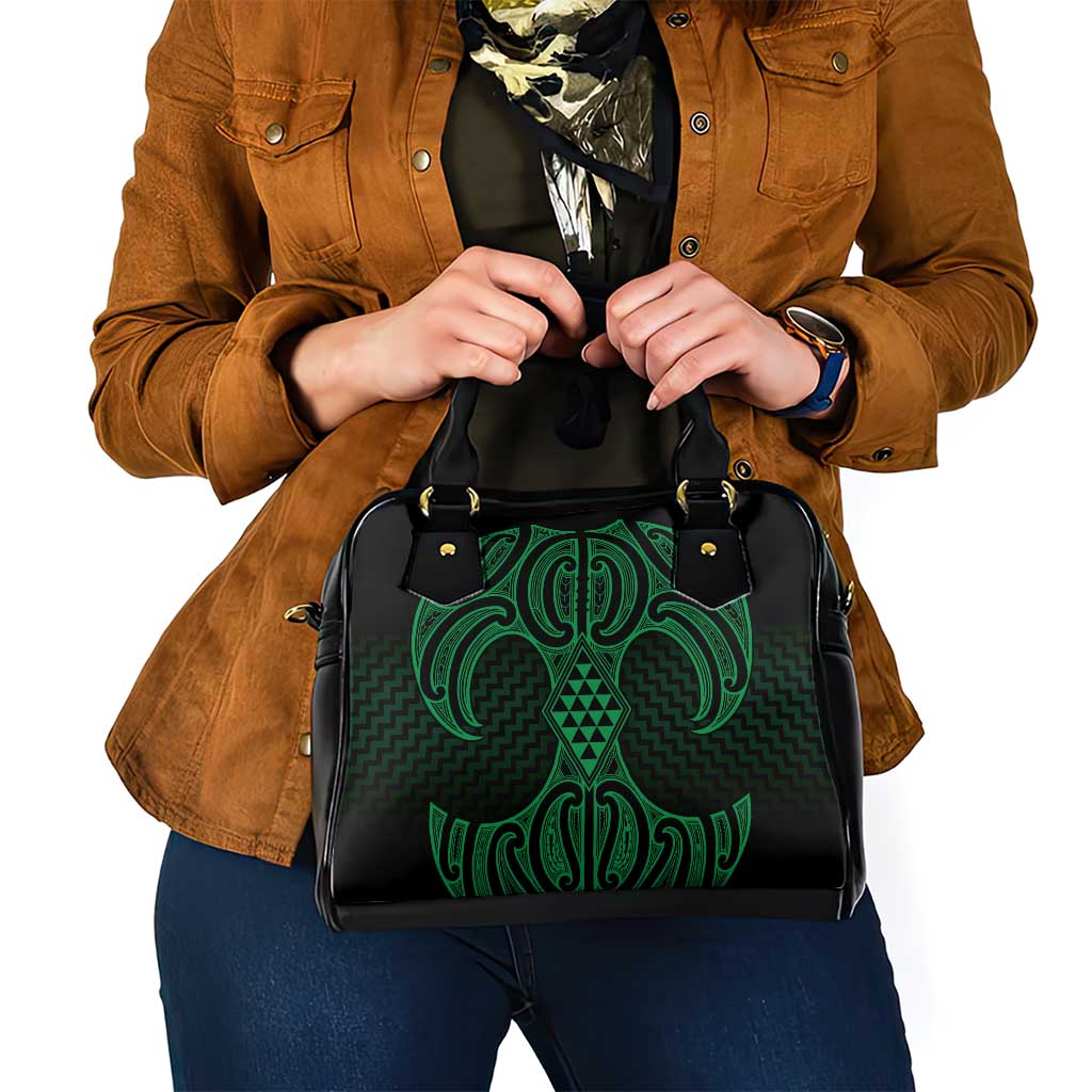 Kakariki Maori Ta Moko Poutama Art Shoulder Handbag