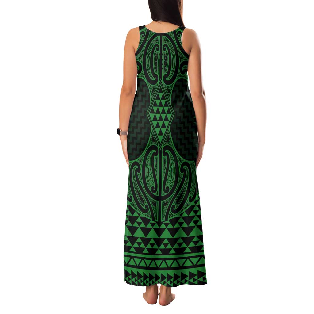Kakariki Maori Ta Moko Poutama Art Tank Maxi Dress