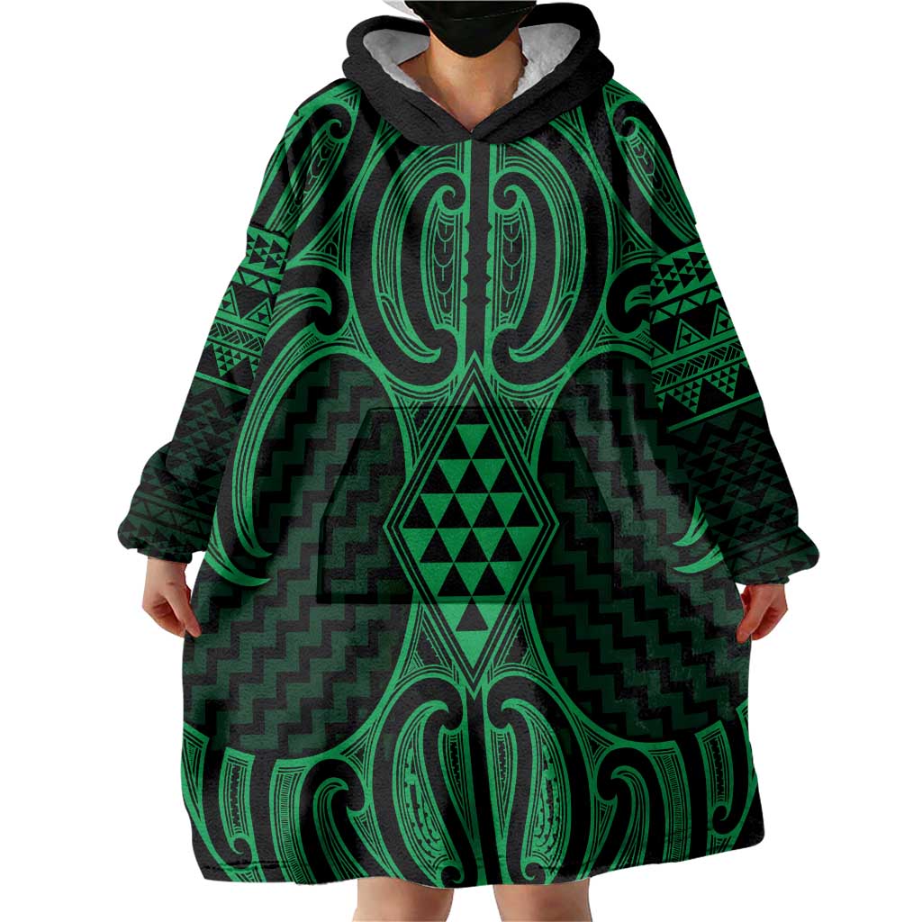 Kakariki Maori Ta Moko Poutama Art Wearable Blanket Hoodie LT9 - Polynesian Pride