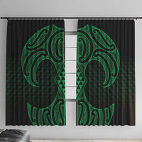 Kakariki Maori Ta Moko Poutama Art Window Curtain