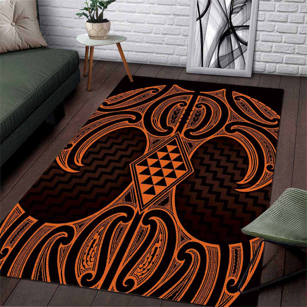 Karaka Maori Ta Moko Poutama Art Area Rug