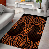 Karaka Maori Ta Moko Poutama Art Area Rug