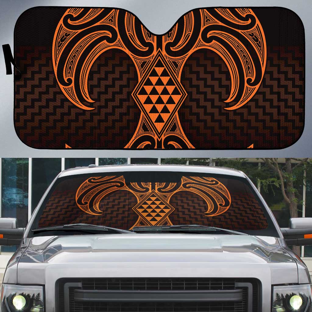 Karaka Maori Ta Moko Poutama Art Auto Sun Shade - Polynesian Pride