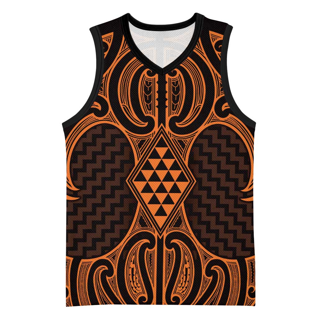 Karaka Maori Ta Moko Poutama Art Basketball Jersey - Polynesian Pride