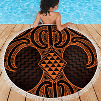 Karaka Maori Ta Moko Poutama Art Beach Blanket LT9 - Polynesian Pride