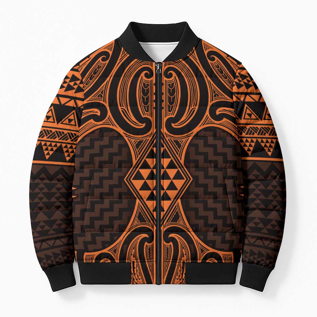 Karaka Maori Ta Moko Poutama Art Bomber Puffer Jacket - Polynesian Pride