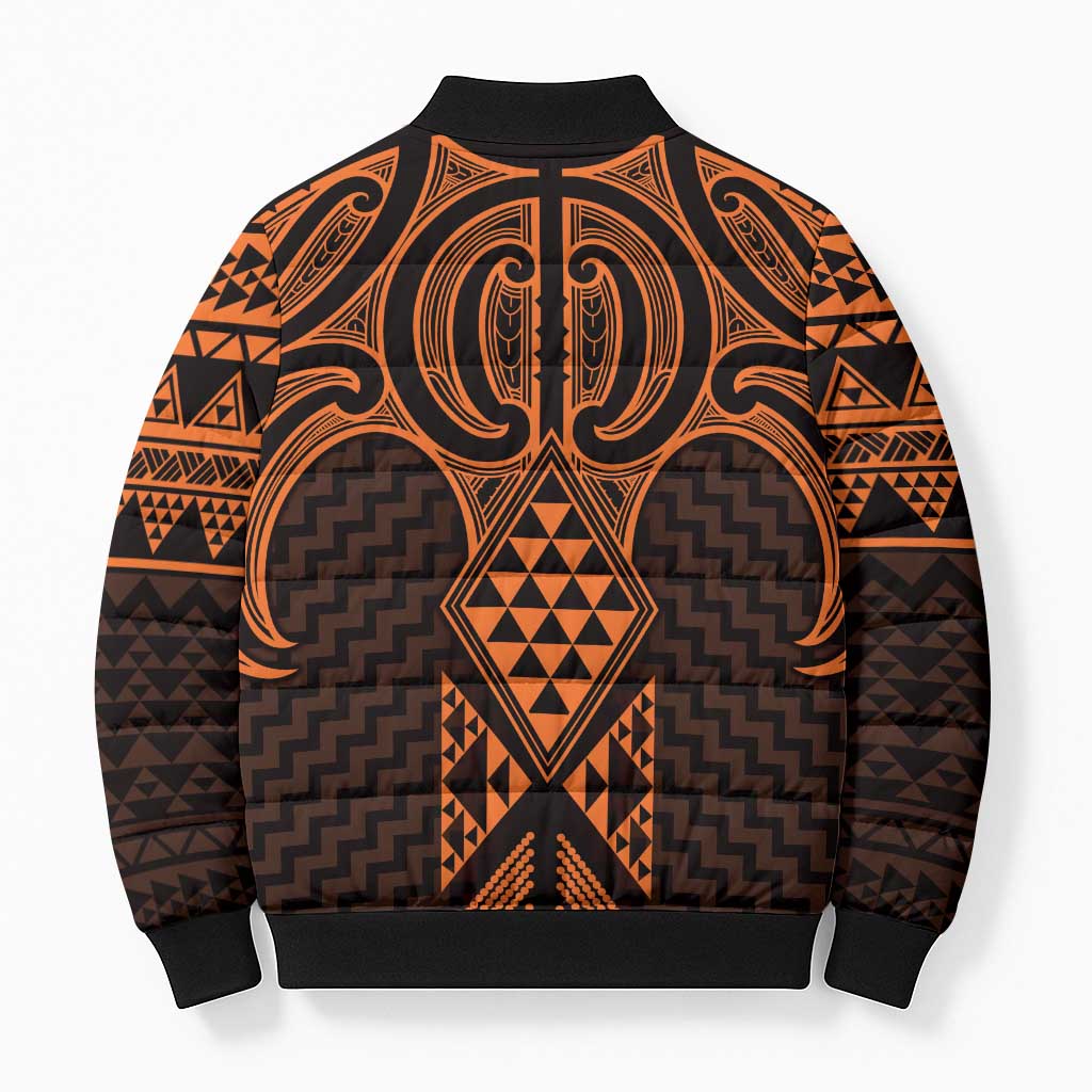Karaka Maori Ta Moko Poutama Art Bomber Puffer Jacket - Polynesian Pride