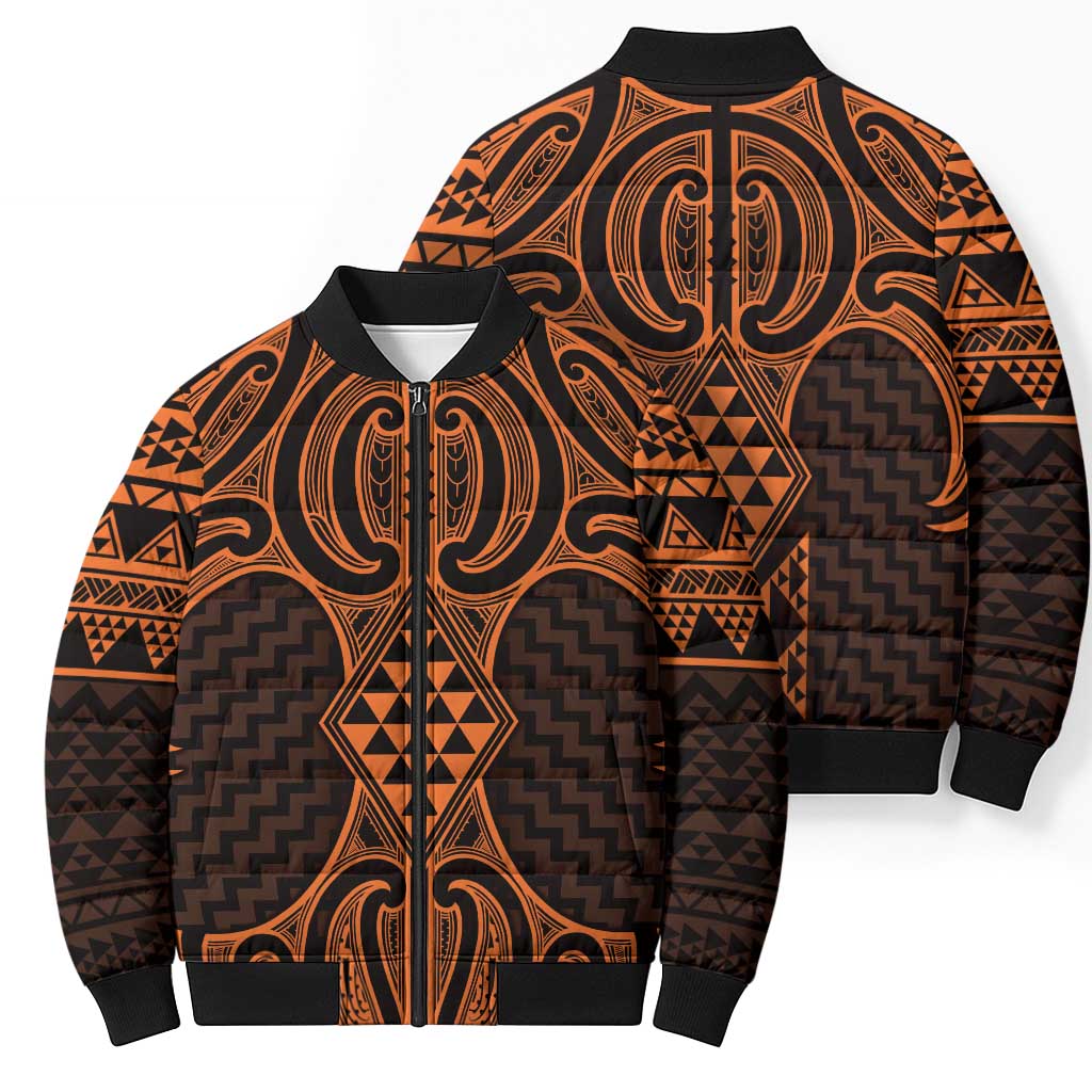 Karaka Maori Ta Moko Poutama Art Bomber Puffer Jacket - Polynesian Pride