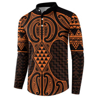 Karaka Maori Ta Moko Poutama Art Button Sweatshirt LT9 - Polynesian Pride