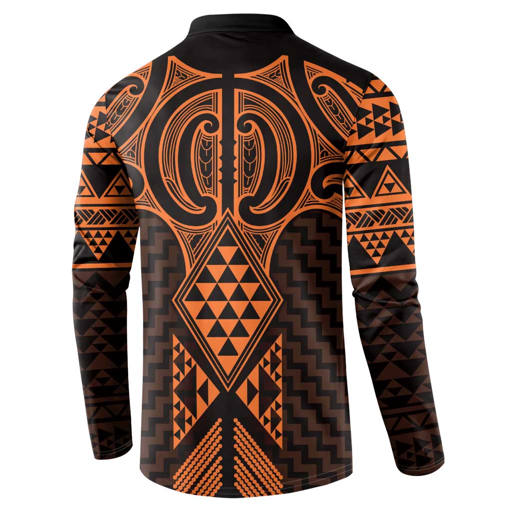 Karaka Maori Ta Moko Poutama Art Button Sweatshirt LT9 - Polynesian Pride