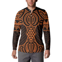 Karaka Maori Ta Moko Poutama Art Button Sweatshirt LT9 - Polynesian Pride