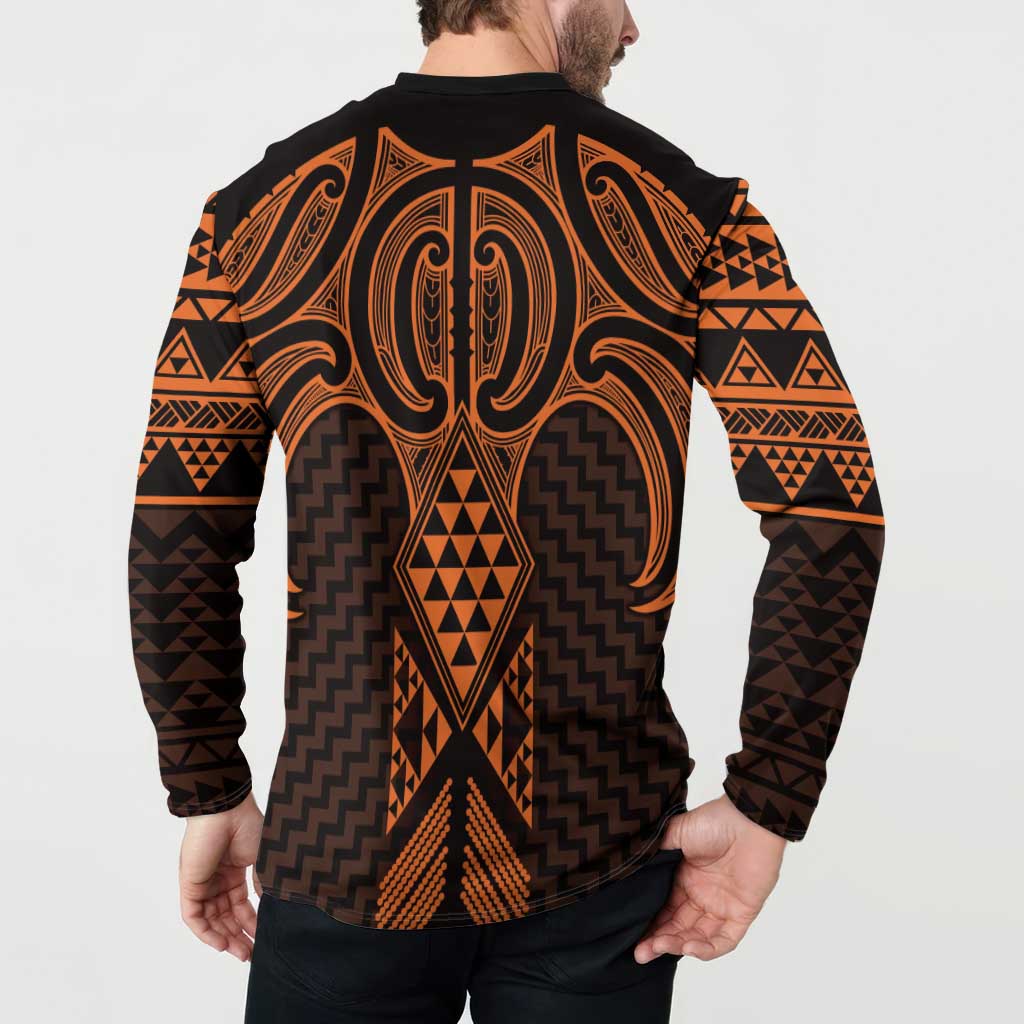Karaka Maori Ta Moko Poutama Art Button Sweatshirt LT9 - Polynesian Pride