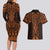 Karaka Maori Ta Moko Poutama Art Couples Matching Long Sleeve Bodycon Dress and Hawaiian Shirt