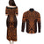 Karaka Maori Ta Moko Poutama Art Couples Matching Puletasi and Long Sleeve Button Shirt
