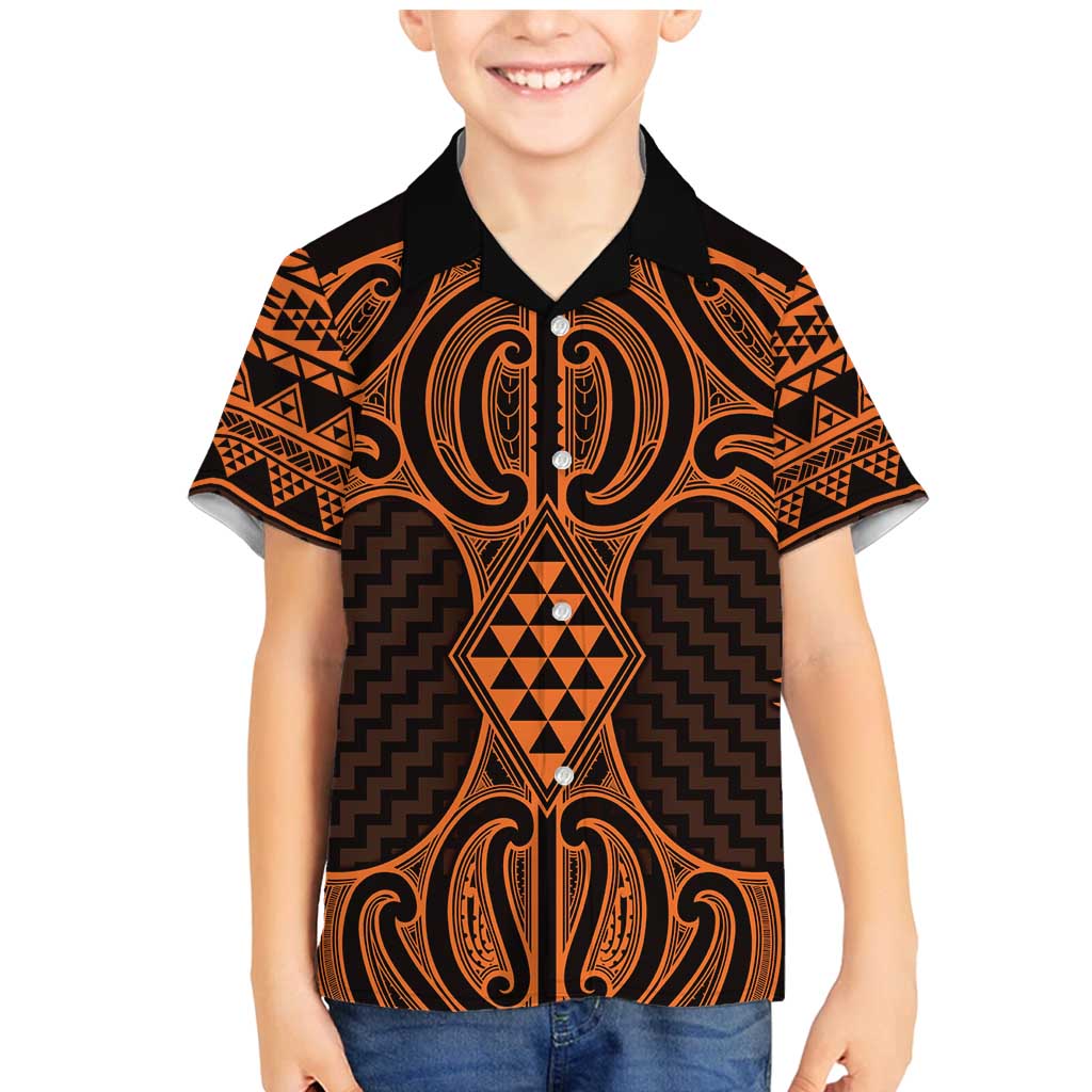 Karaka Maori Ta Moko Poutama Art Family Matching Mermaid Dress and Hawaiian Shirt