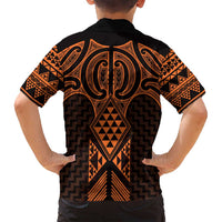 Karaka Maori Ta Moko Poutama Art Family Matching Off Shoulder Maxi Dress and Hawaiian Shirt