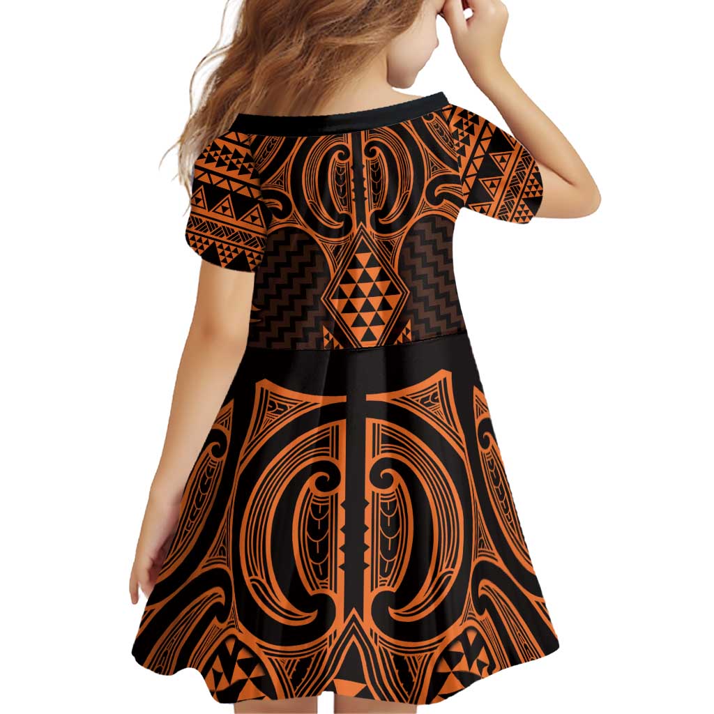 Karaka Maori Ta Moko Poutama Art Family Matching Off Shoulder Short Dress and Hawaiian Shirt