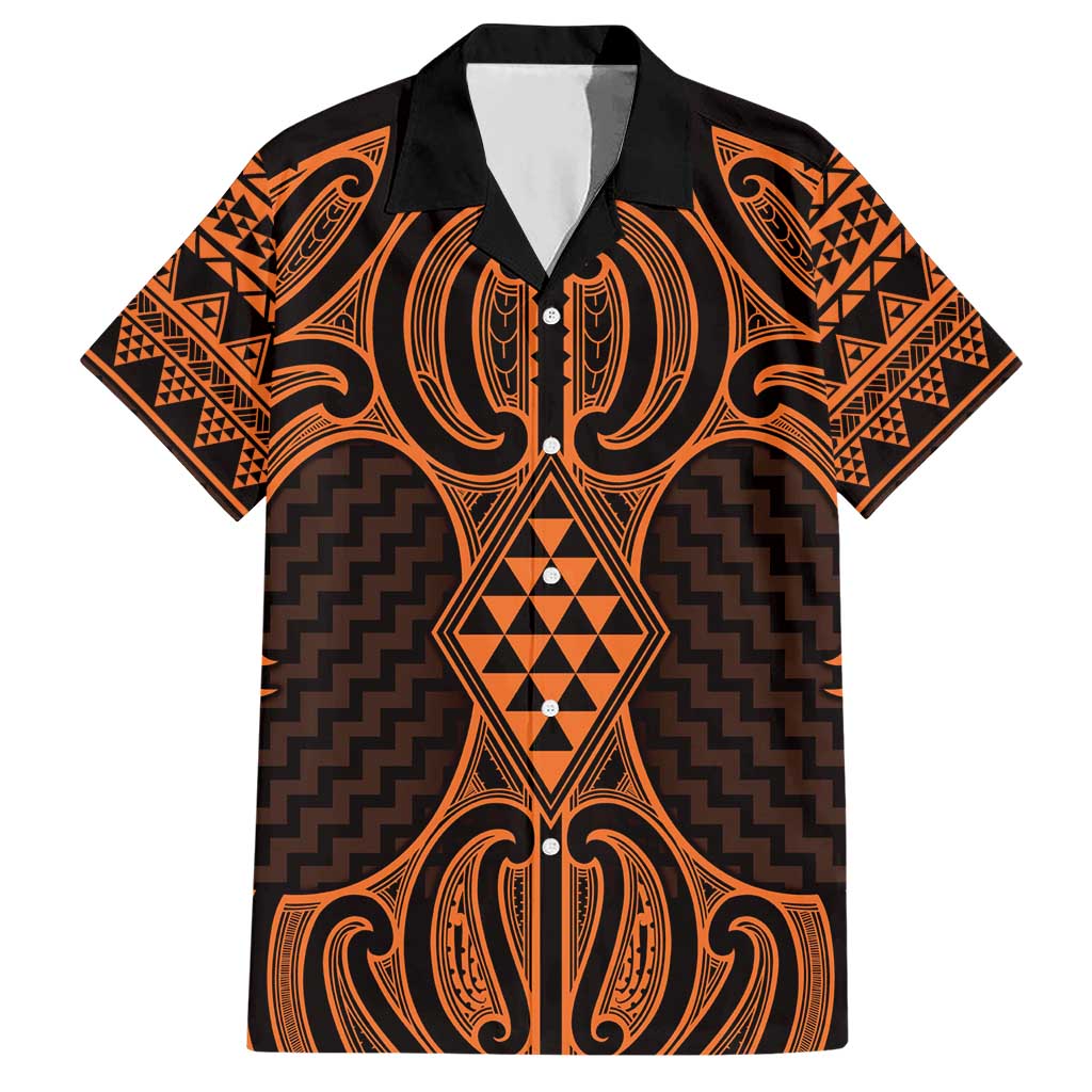 Karaka Maori Ta Moko Poutama Art Hawaiian Shirt LT9 Gold - Polynesian Pride